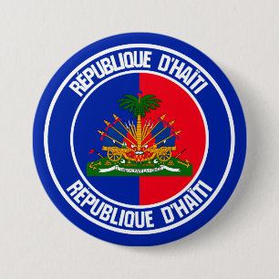 Haiti Round Emblem 7.5 Cm Round Badge