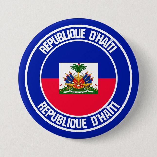 Haiti Round Emblem 7.5 Cm Round Badge (Front)