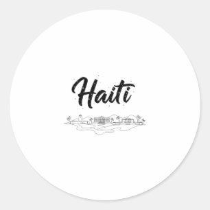 Haiti Skyline Travel Vacation Outfits Classic Round Sticker