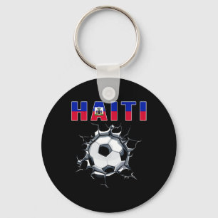 Haiti Soccer Fans Jersey Haitian Footll In Cracked Key Ring