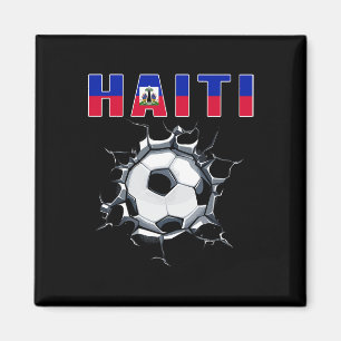 Haiti Soccer Fans Jersey Haitian Footll In Cracked Magnet