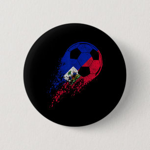 Haiti Soccer Haitian Flag Pride Soccer Player 6 Cm Round Badge