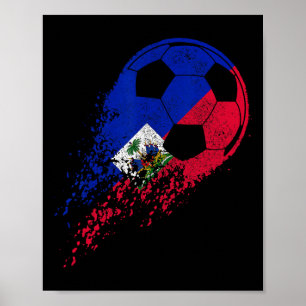 Haiti Soccer Haitian Flag Pride Soccer Player Poster