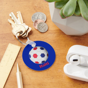 Haiti Soccer Key Ring