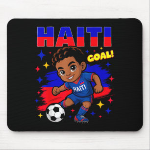 Haiti Soccer Kid Haitian Flag Soccer Player Footba Mouse Mat