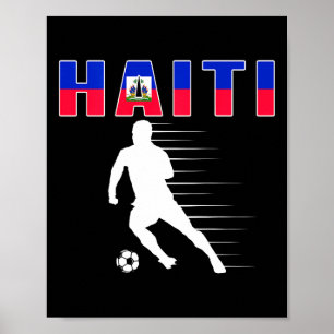Haiti Soccer Lovers Jersey - Haitian Flag Footbyll Poster