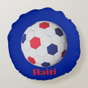 Haiti Soccer Round Cushion