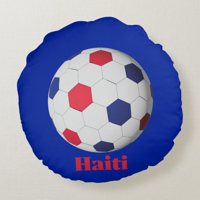 Haiti Soccer Round Cushion (Back)