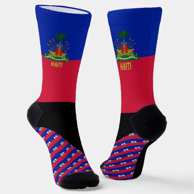 Haiti Socks, Haitian flag colours / sports Socks (Angled)