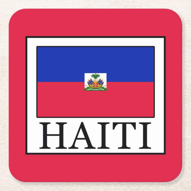 Haiti Square Paper Coaster (Front)