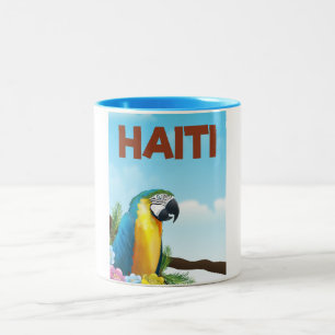 Haiti Travel poster Two-Tone Coffee Mug