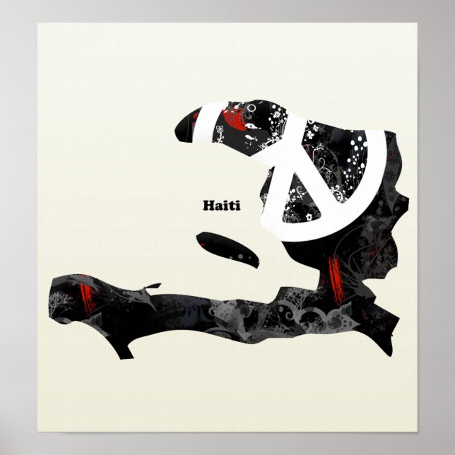 Haiti Trendy Peace Sign with Haitian map (Front)