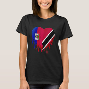 Haiti Trinidad & Tobago Flag Heart Grown Patriot C T-Shirt
