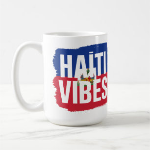 Haiti Vibes Typographical design Haitian flag Coffee Mug