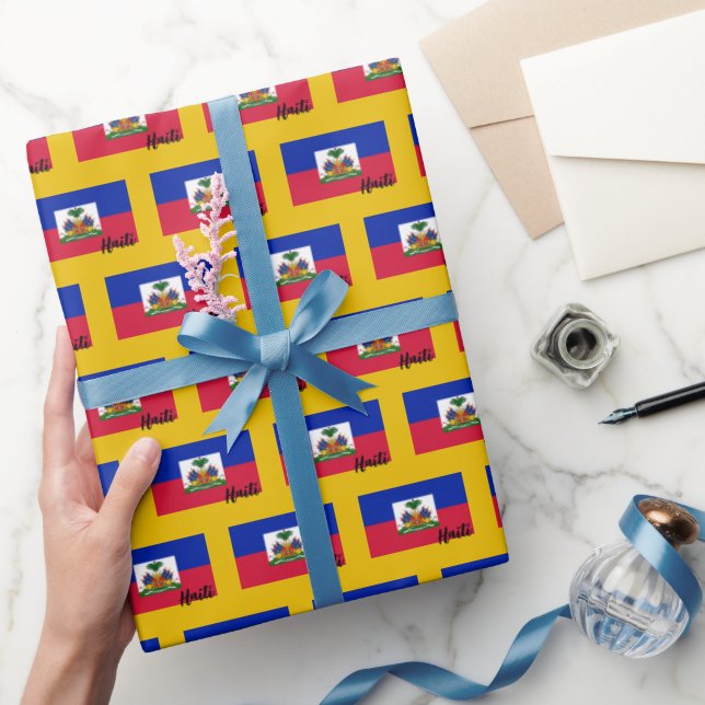 Haiti Wrapping Paper, Haitian Flag patriotic Wrapping Paper (Gifting)