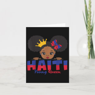 Haiti Young Queen Haitian Flag Tee For Kids Melani Card