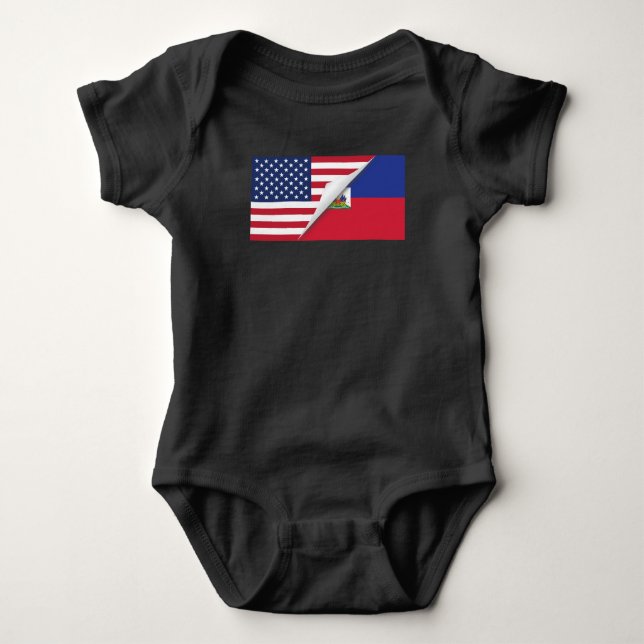 Haitian American Flag Baby Bodysuit (Front)