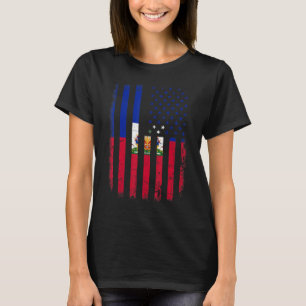 Haitian American Flag Haitian Roots Haiti America T-Shirt