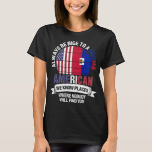 Haitian American know Places Country Haiti Flag T-Shirt