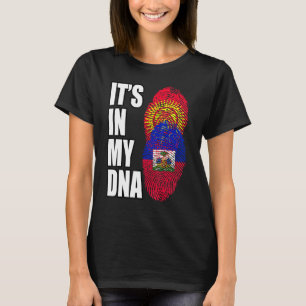 Haitian And Kyrgyzstani Mix Dna Heritage Flag T-Shirt