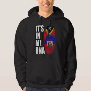 Haitian And Timorese Mix DNA Flag Heritage Hoodie