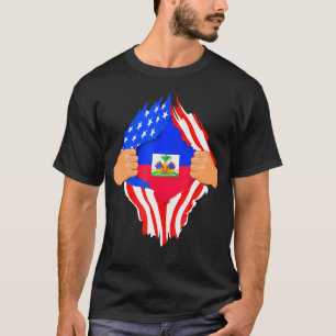 Haitian Blood Inside Me Haiti Flag        T-Shirt