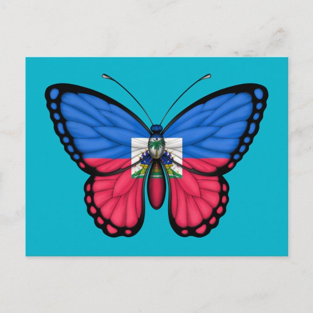 Haitian Butterfly Flag Postcard (Front)