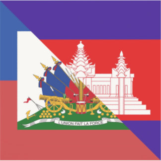 Haitian Cambodian Flag | Haiti Half Cambodia Flag