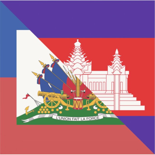 Haitian Cambodian Flag | Haiti Half Cambodia Flag (Front)