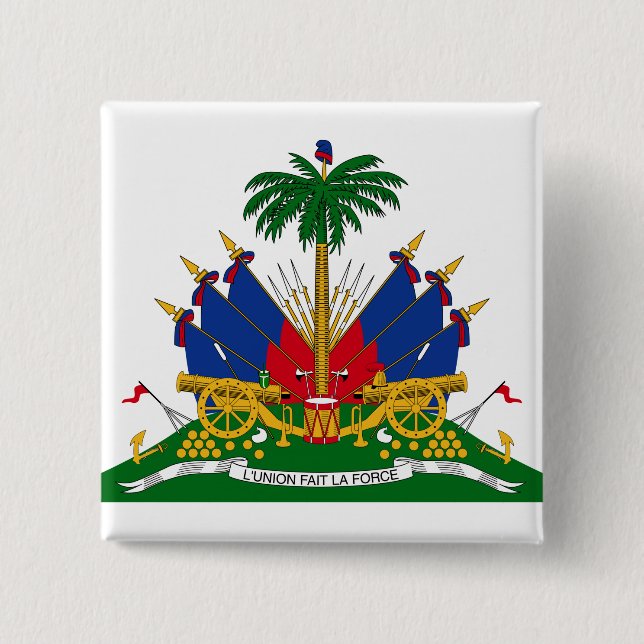 Haitian Coat of Arms (Haiti) 15 Cm Square Badge (Front)