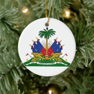 Haitian Coat of Arms (Haiti) Ceramic Tree Decoration