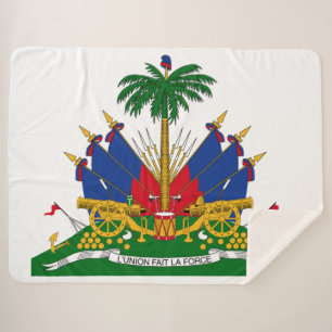 Haitian Coat of Arms (Haiti) Sherpa Blanket
