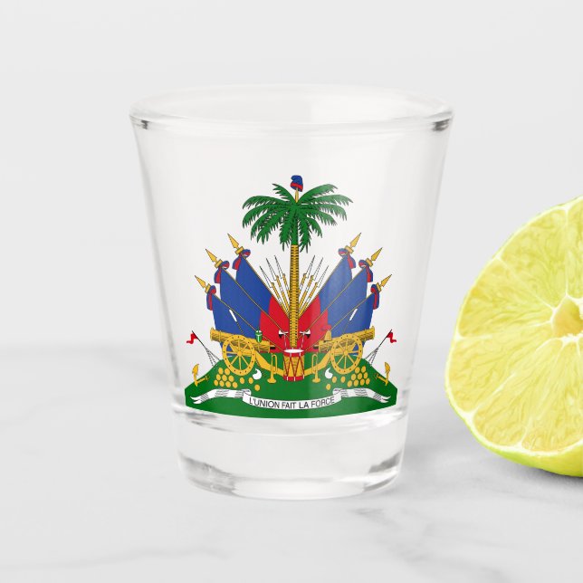 Haitian Coat of Arms (Haiti) Shot Glass (Front)