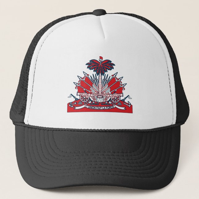 Haitian coat of arms trucker hat (Front)