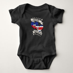 Haitian Costa Rican Heart Flags Haiti Costa Rica Baby Bodysuit