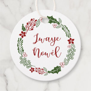 Haitian Creole Merry Christmas, Custom Favour Tags