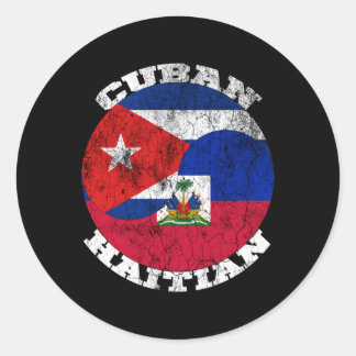 Haitian Cuban Flag Half Cuban Half Haitian Cuba Ha Classic Round Sticker