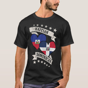 Haitian Dominican Heart Flags T-Shirt