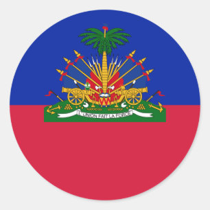 Haitian Flag & Coat of Arms, Flag of Haiti Classic Round Sticker