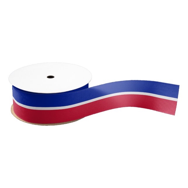 Haitian flag colours ribbon, Haiti /sports Grosgrain Ribbon (Spool)
