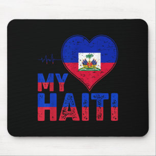 Haitian Flag Day Love Haiti Heart Haitian Roots Ha Mouse Mat