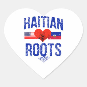 Haitian flag designs heart sticker