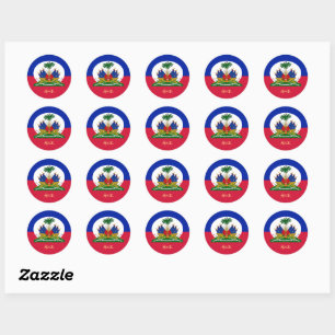 Haitian Flag & Haiti fashion, party /sports Classic Round Sticker
