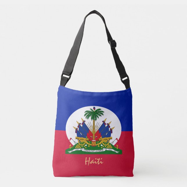 Haitian Flag & Haiti fashion, shopping /sports Crossbody Bag (Front)