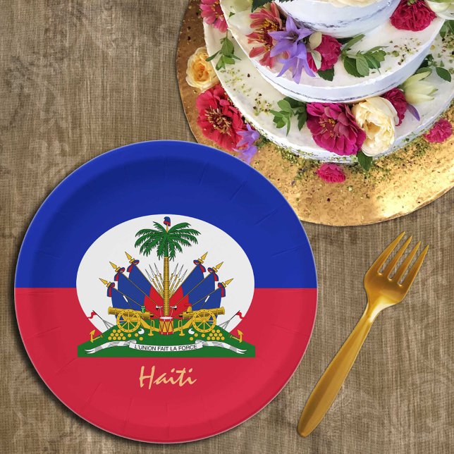Haitian Flag & Haiti party, birthday /sports Paper Plate (Creator Uploaded)