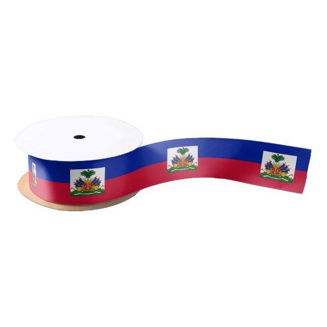 Haitian Flag & Haiti travel, holiday/sports Satin Ribbon (Spool)