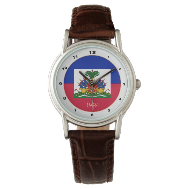 Haitian Flag & Haiti trendy fashion /design watch (Front)