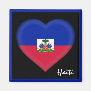 Haitian flag & Heart Haiti holiday /sports Magnet