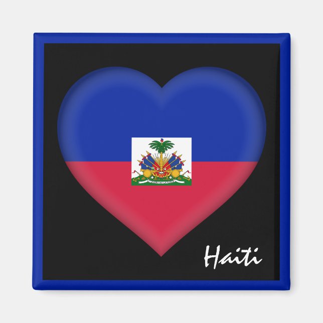 Haitian flag & Heart Haiti holiday /sports Magnet (Front)