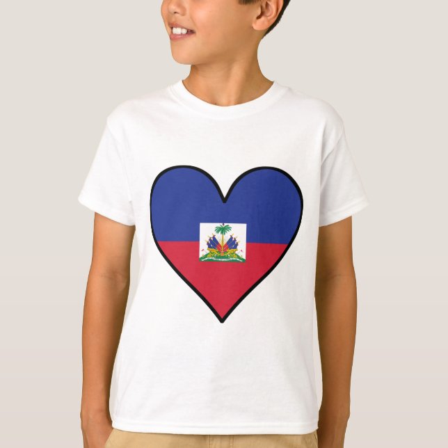 Haitian Flag Heart T-Shirt (Front)